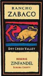 Rancho Zabaco Dry Creek Zinfandel 2000 Front Label