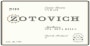 Zotovich Cellars Estate Syrah 2010 Front Label