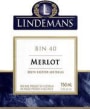 Lindeman’s Bin Series Bin 40 Merlot 2002 Front Label