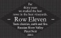 Row Eleven Russian River Pinot Noir 2011 Front Label