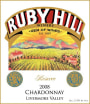 Ruby Hill Winery Reserve Chardonnay 2008 Front Label