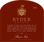 Ryder Estate Pinot Noir 2012 Front Label