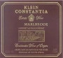 Klein Constantia Malbrook 1998 Front Label