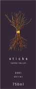 Sticks Shiraz 2002 Front Label
