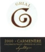 Apaltagua Grial Carmenere 2000 Front Label