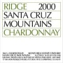 Ridge Santa Cruz Chardonnay 2000 Front Label