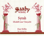 Saxby Winery and Vineyard Syrah 2011 Front Label