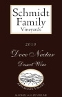 Schmidt Family Vineyards Doce Nectar 2010 Front Label