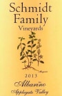 Schmidt Family Vineyards Albarino 2013 Front Label