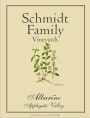 Schmidt Family Vineyards Albarino 2012 Front Label