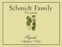 Schmidt Family Vineyards Syrah 2011 Front Label