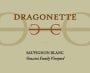 Dragonette Cellars Grassini Family Vineyard Sauvignon Blanc 2015  Front Label