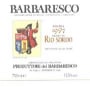 Produttori del Barbaresco Barbaresco Rio Sordo Riserva 1997 Front Label