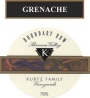 Kurtz Family Vineyards Boundary Row Grenache 2001 Front Label