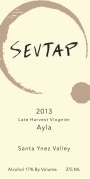 Sevtap Winery Ayla Late Harvest Viognier 2013 Front Label