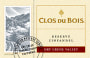 Clos du Bois Dry Creek Reserve Zinfandel 2000 Front Label
