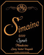 Simaine Cellars Larry Venturi Syrah 2009 Front Label