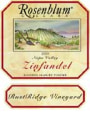 Rosenblum Cellars Rustridge Zinfandel 2000 Front Label