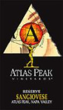 Atlas Peak Reserve Sangiovese 2000 Front Label