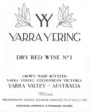 Yarra Yering No. 1 Dry Red 1999 Front Label