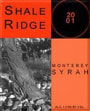Shale Ridge Syrah 2001 Front Label
