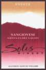 Solis Winery Estate Sangiovese 2004 Front Label