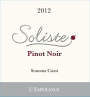 Soliste Cellars L Esperance Pinot Noir 2012 Front Label