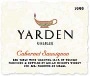 Yarden Cabernet Sauvignon  (OK Kosher) 1999 Front Label