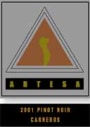 Artesa Carneros Pinot Noir 2001 Front Label
