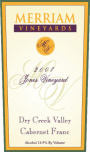 Merriam Vineyards Jones Vineyard Cabernet Franc 2007 Front Label