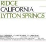 Ridge Lytton Springs Zinfandel 2001 Front Label