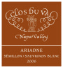 Clos du Val Ariadne 2006 Front Label