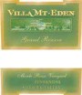 Villa Mt. Eden Grand Reserve Monte Rosso Zinfandel 2000 Front Label
