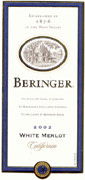 Beringer White Merlot 2002 Front Label