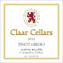 Claar Cellars White Bluffs Vineyard Pinot Grigio 2012 Front Label