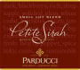 Parducci Small Lot Petite Sirah 2011  Front Label
