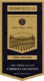 Pedroncelli Three Vineyards Dry Creek Cabernet Sauvignon 2000 Front Label