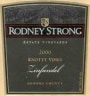 Rodney Strong Estate Knotty Vines Zinfandel 2000 Front Label