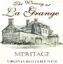 The Winery at La Grange Meritage 2014 Front Label