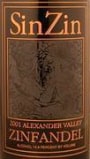 Alexander Valley Vineyards Sin Zin Zinfandel 1.5L (Etched Bottle) 2001 Front Label