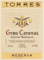 Familia Torres Gran Coronas Cabernet Sauvignon 1999 Front Label