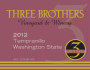 Three Brothers Vineyard and Winery Tempranillo 2012 Front Label