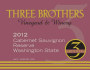 Three Brothers Vineyard and Winery Cabernet Sauvignon Reserve 2012 Front Label