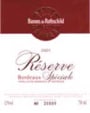 Barons de Rothschild Res. Speciale Bordeaux Blanc 2001 Front Label