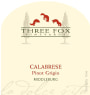 Three Fox Vineyards Calabrese Pinot Grigio 2015 Front Label