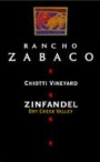 Rancho Zabaco Chiotti Vineyard Zinfandel 2001 Front Label