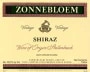Zonnebloem Shiraz 2001 Front Label