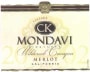 CK Mondavi Merlot 2001 Front Label