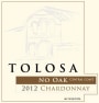 Tolosa Winery No Oak Chardonnay 2012 Front Label