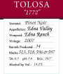 Tolosa Winery 1772  Ranch Pinot Noir 2007 Front Label